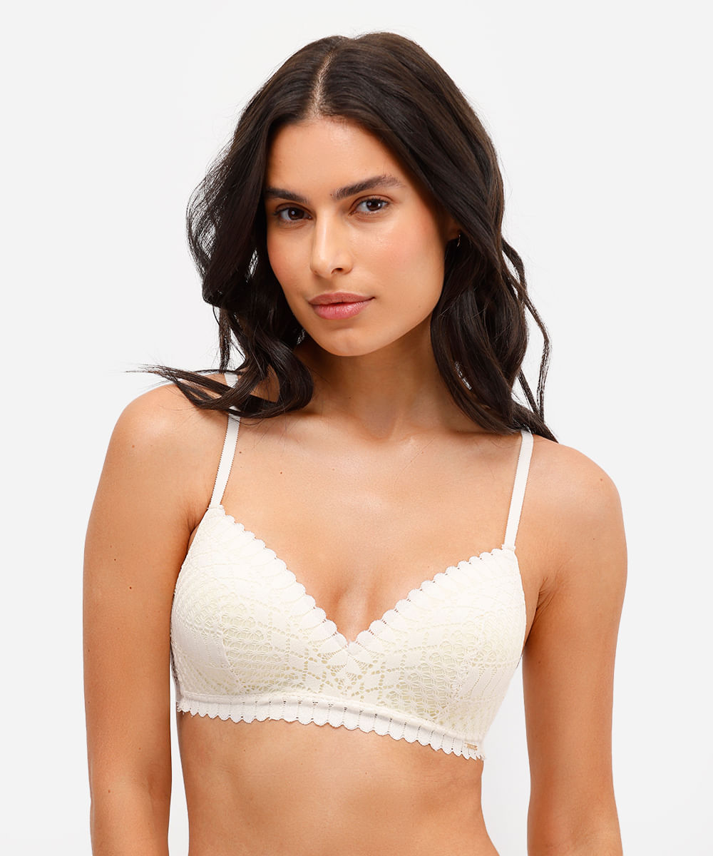 sutiã meia taça de renda off white