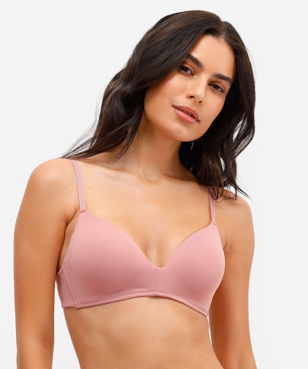 sutiã triângulo com bojo rosa