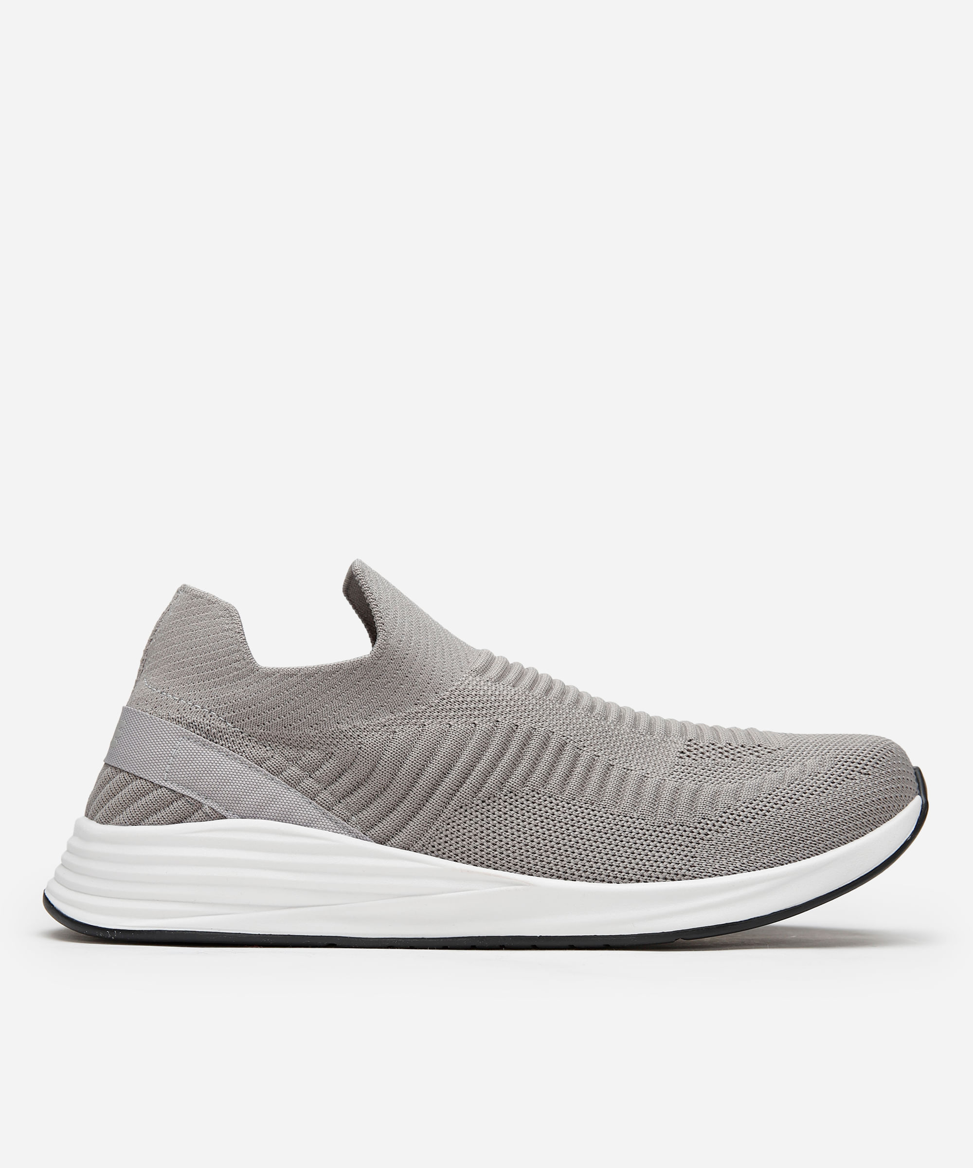 tênis knit esportivo texturizado cinza