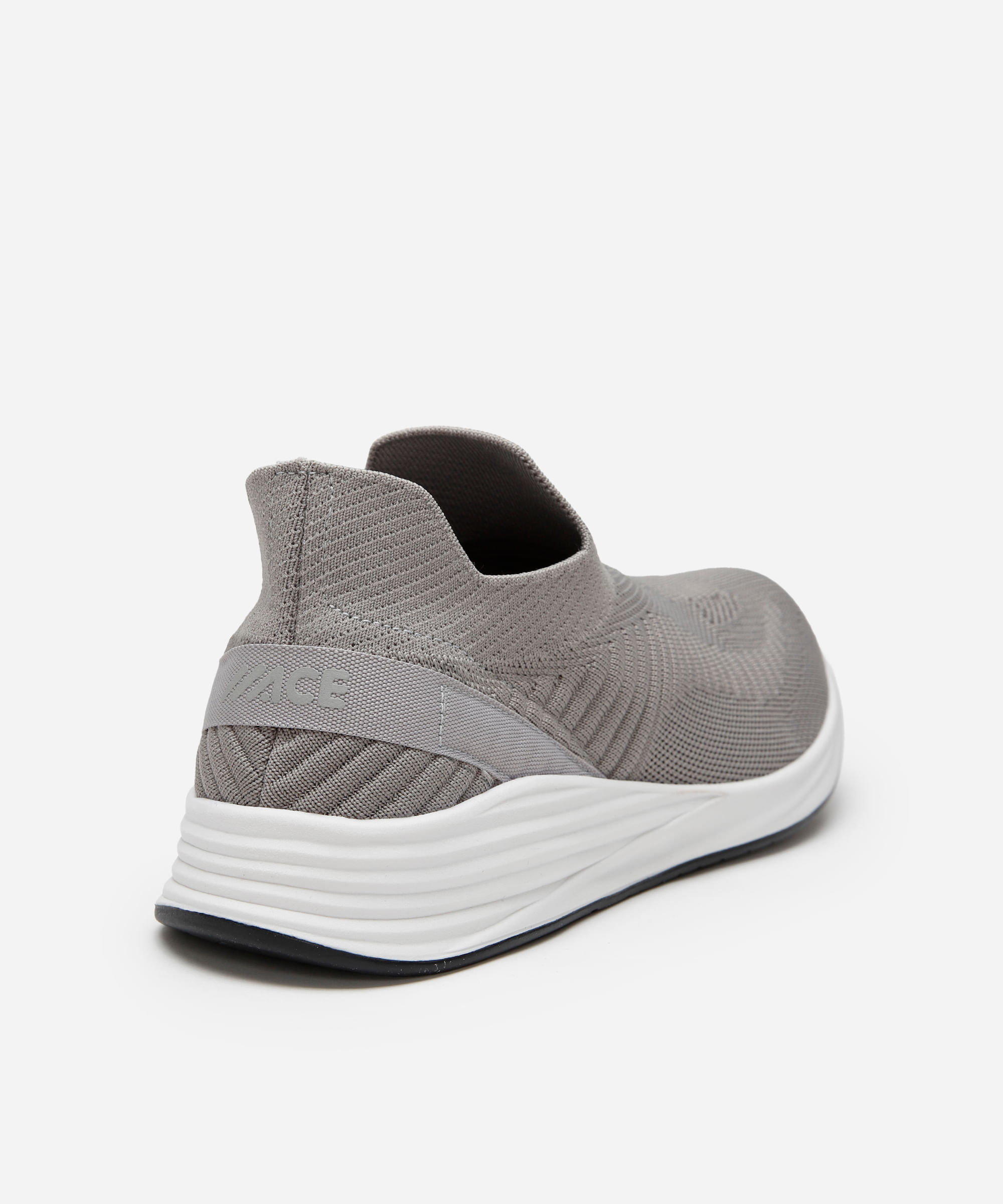 tênis knit esportivo texturizado cinza