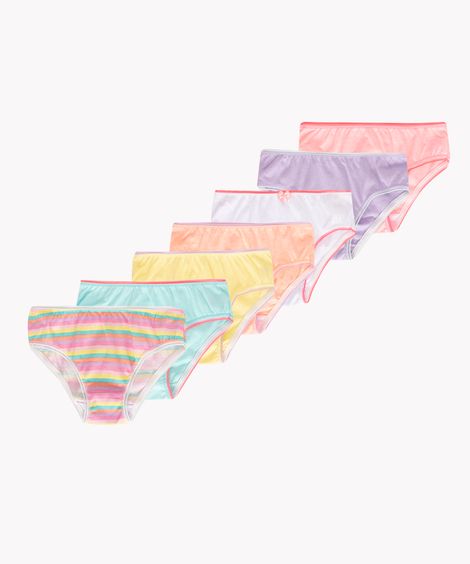 kit de 7 calcinhas infantil multicor