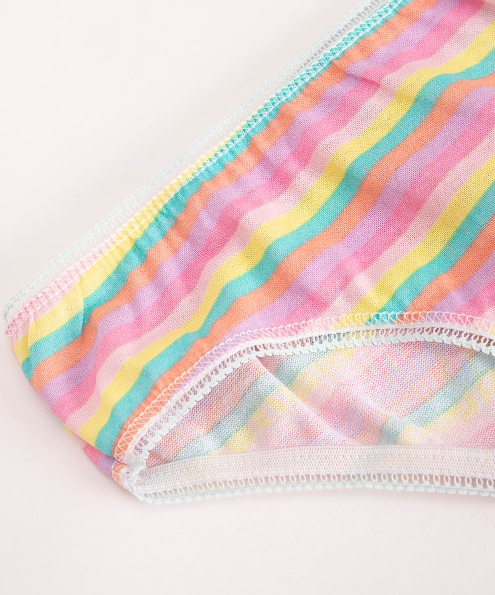 kit de 7 calcinhas infantil multicor