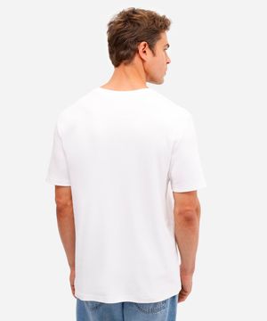 camiseta de algodão peruano bold manga curta branca