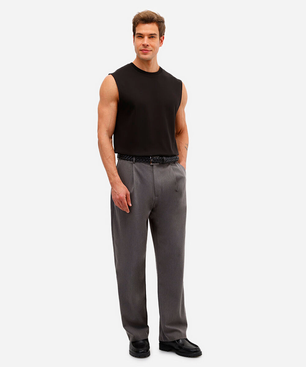 regata de algodão peruano alça larga preta