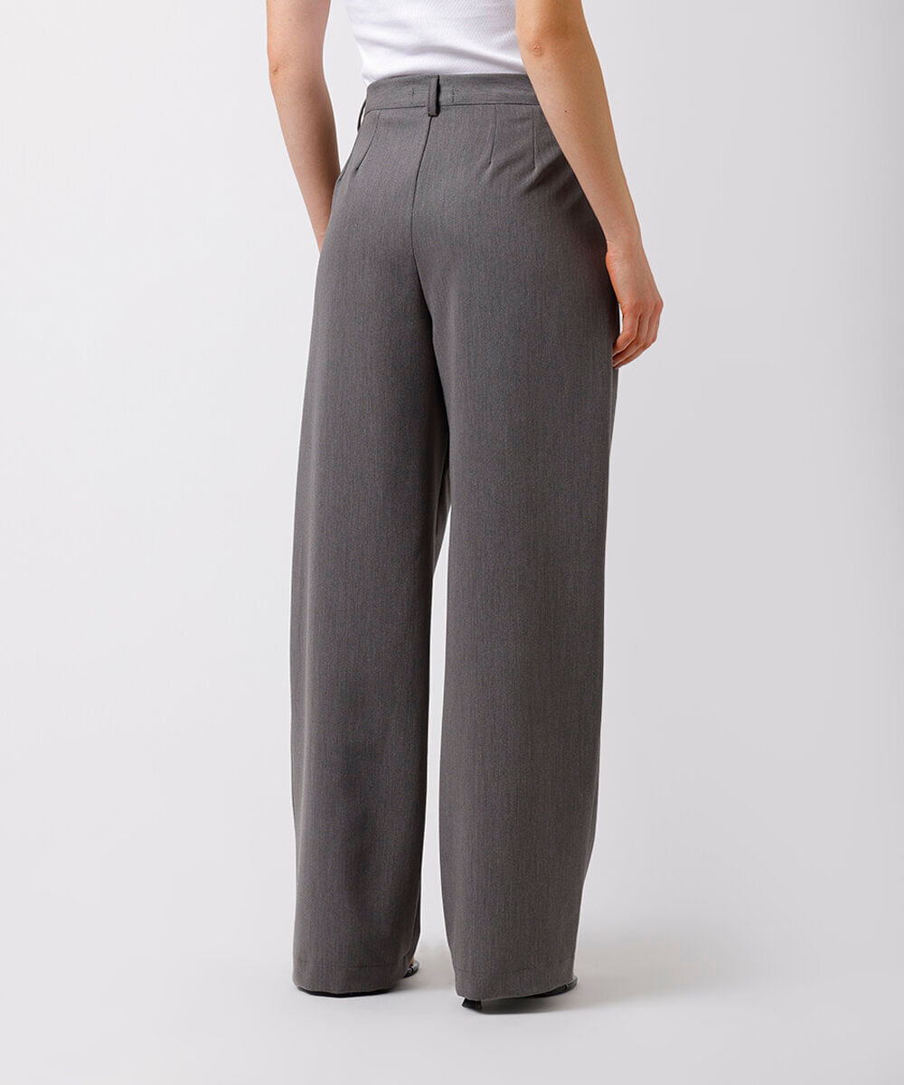 calça feminina de alfaiataria mindset cinza