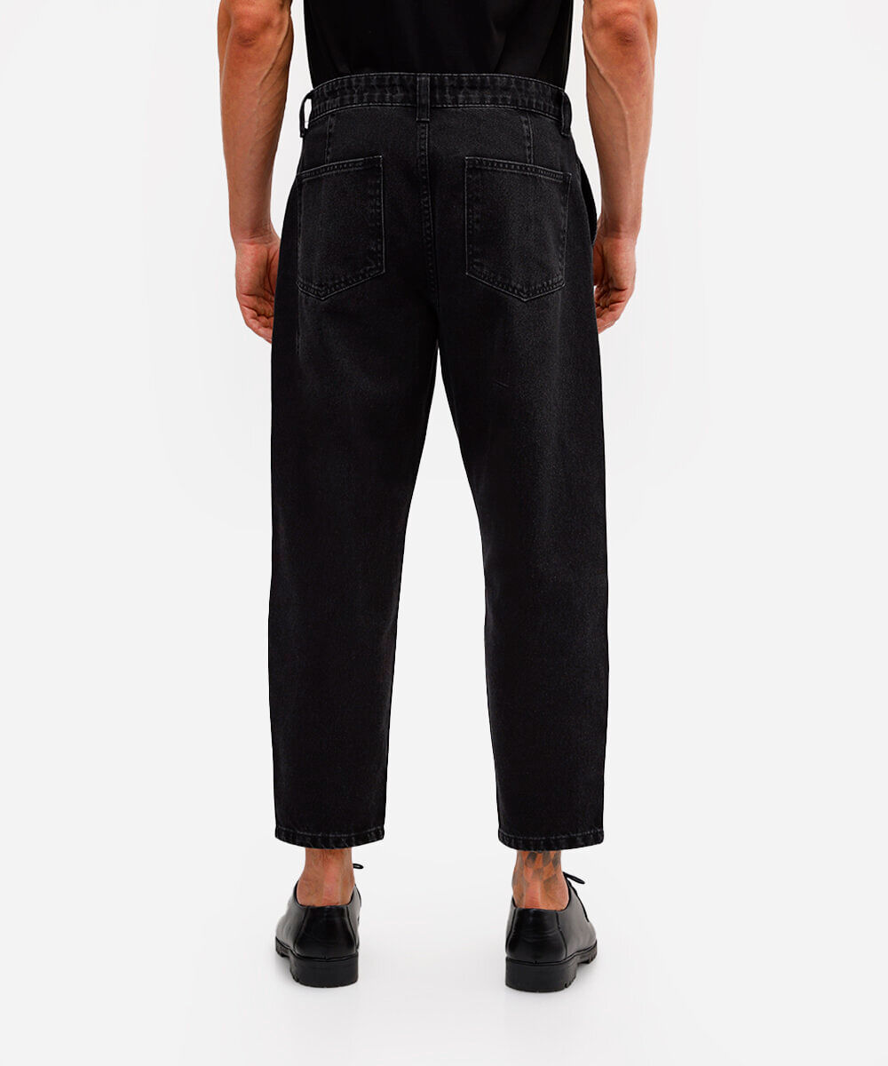 calça relaxed masculina jeans   - black jeans