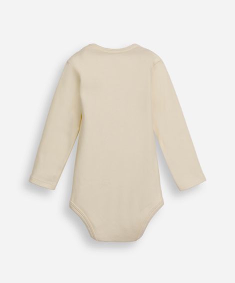 body infantil de algodão manga longa amarelo