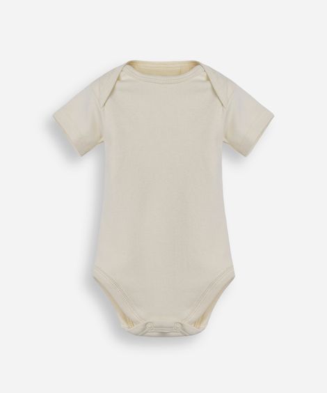 body infantil de algodão manga curta amarelo