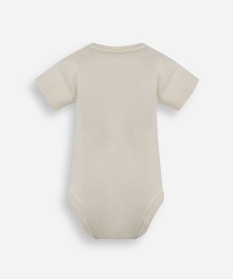 body infantil de algodão manga curta amarelo