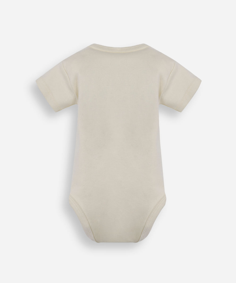 body infantil de algodão manga curta amarelo