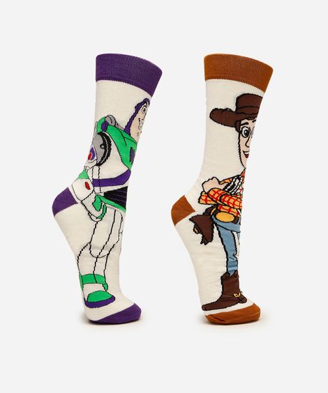 meia cano longo toy story colorida