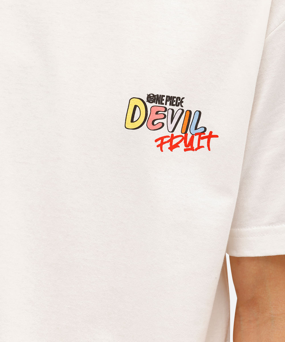 camiseta masculina de algodão one piece off white