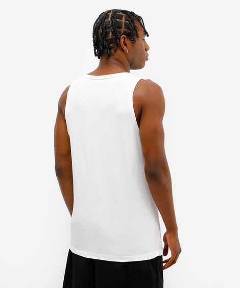 regata masculina de poliamida canelada off white