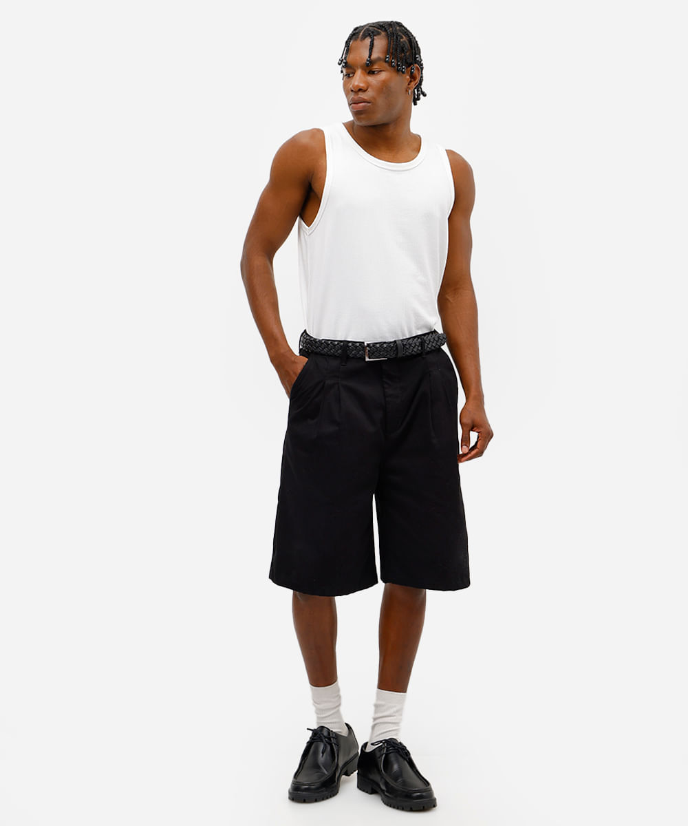 regata masculina de poliamida canelada off white