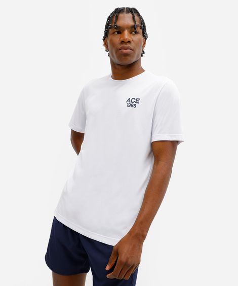 camiseta esportiva masculina de poliamida branca