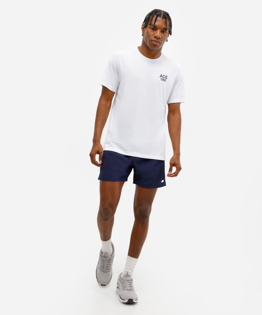 camiseta esportiva masculina de poliamida branca