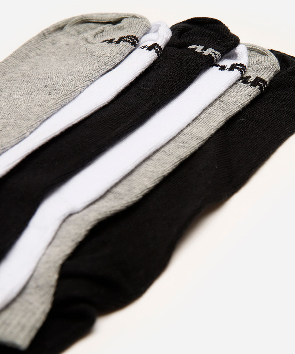 kit de 6 meias cano curto mash colorido