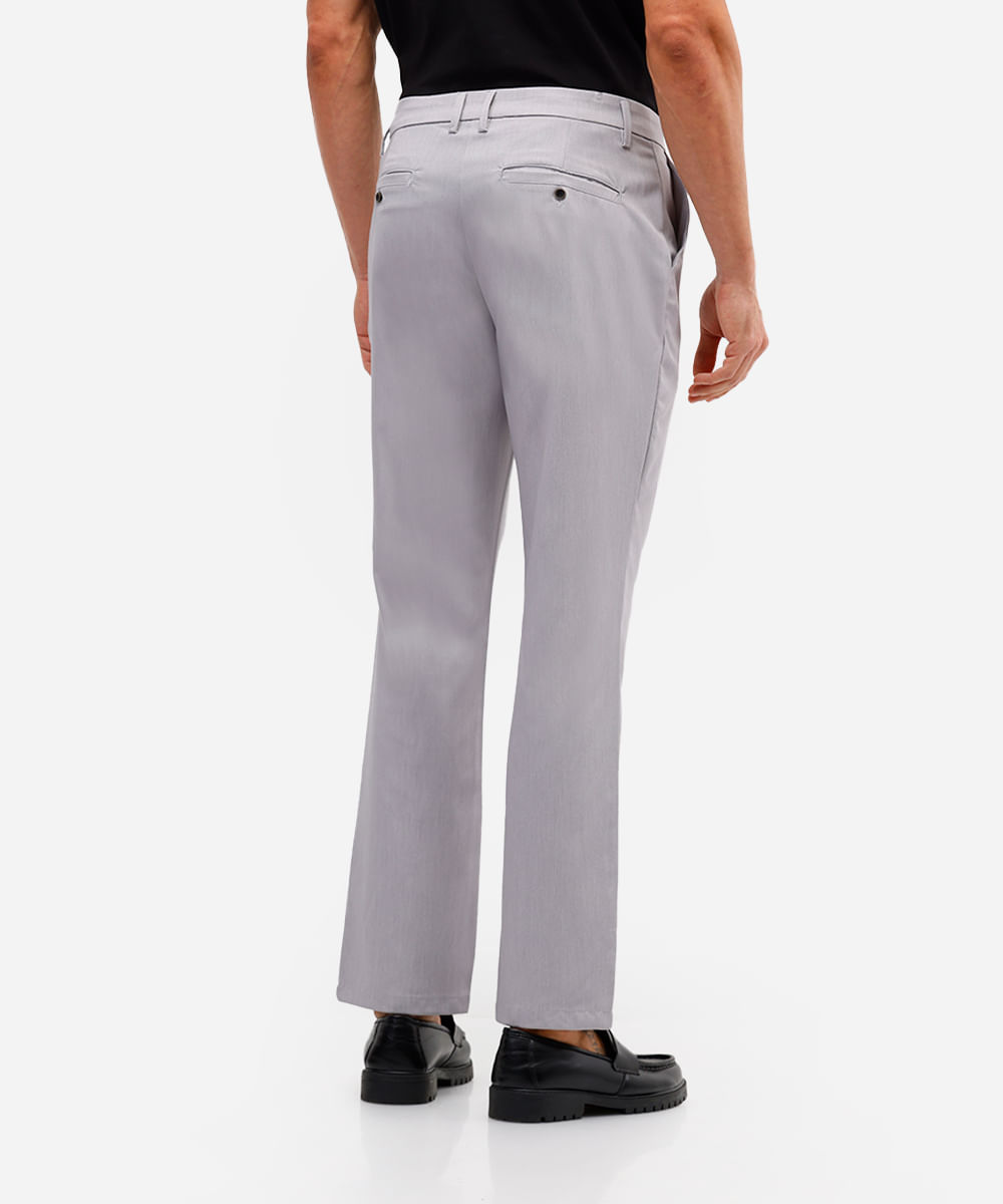calça reta masculina de alfaiataria cinza