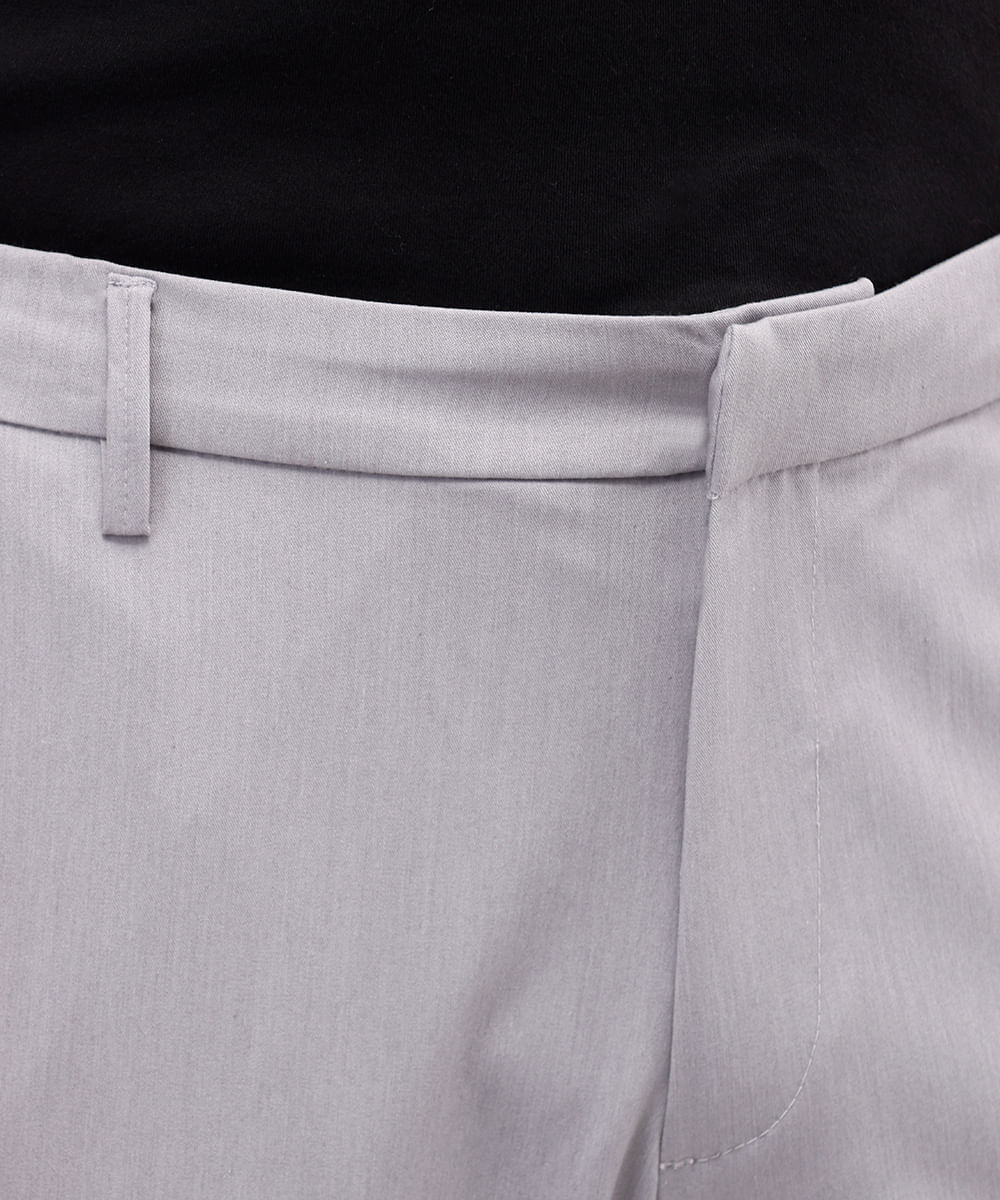 calça reta masculina de alfaiataria cinza