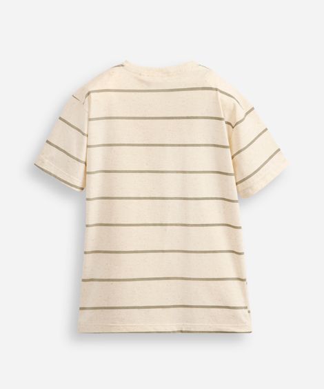 camiseta infantil com linho listrada verde