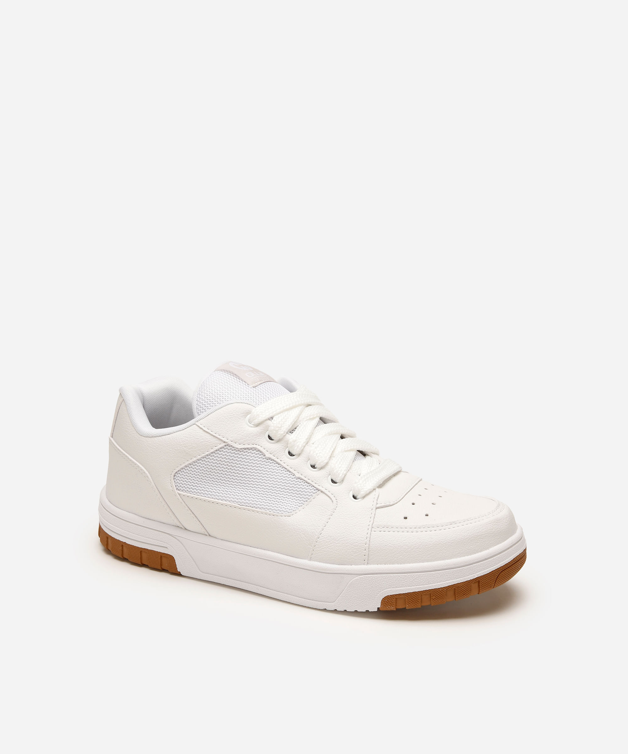 tênis casual com recortes ollie - branco