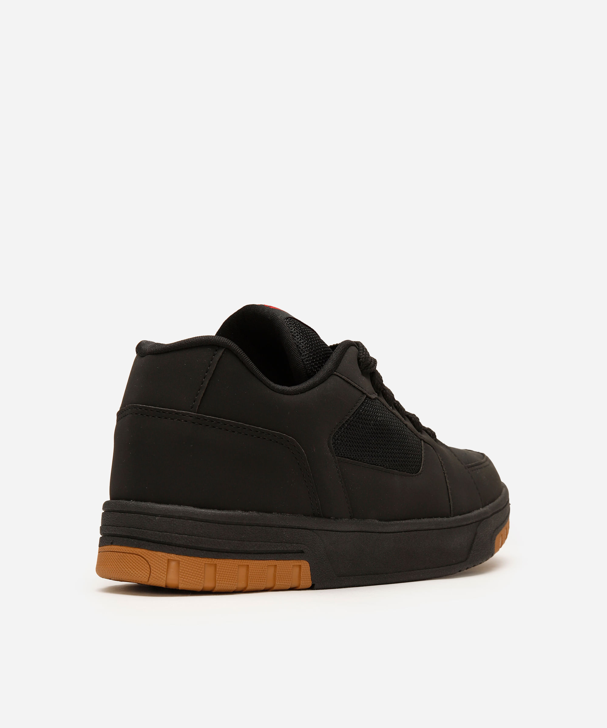 tênis casual com recortes ollie - preto