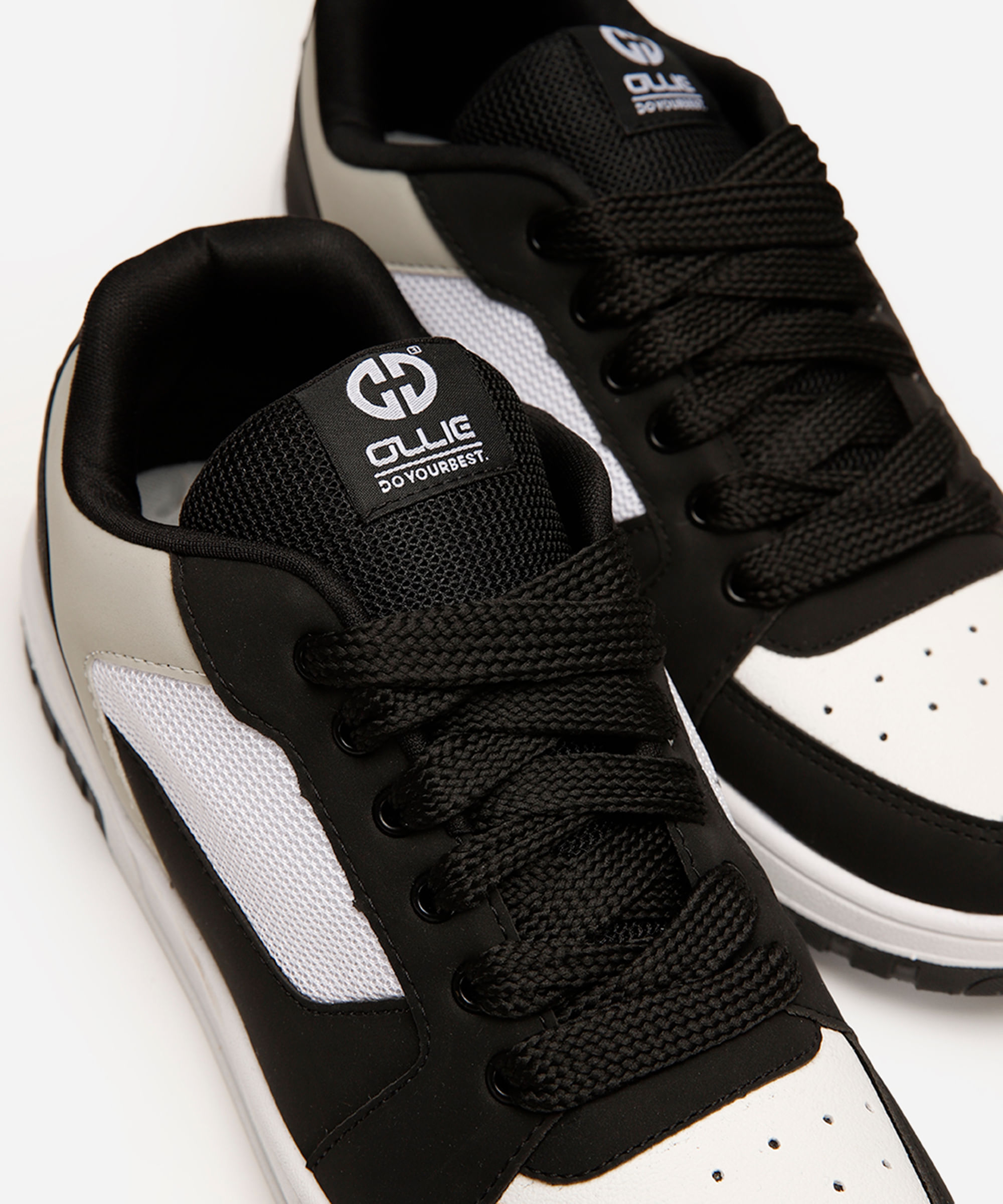 tênis casual com recortes ollie - cinza