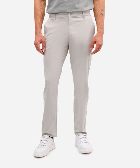 calça social slim de alfaiataria masculina cinza
