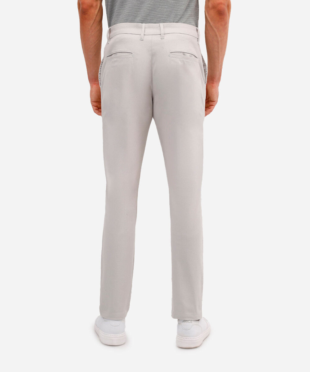 calça social slim de alfaiataria masculina cinza