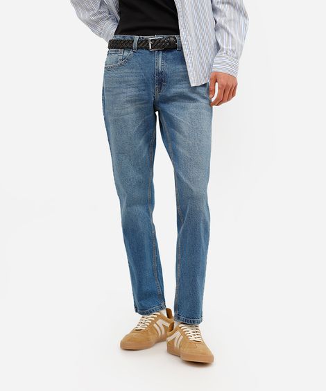 calça slim masculina jeans azul