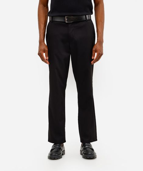 calça reta masculina de alfaiataria preta