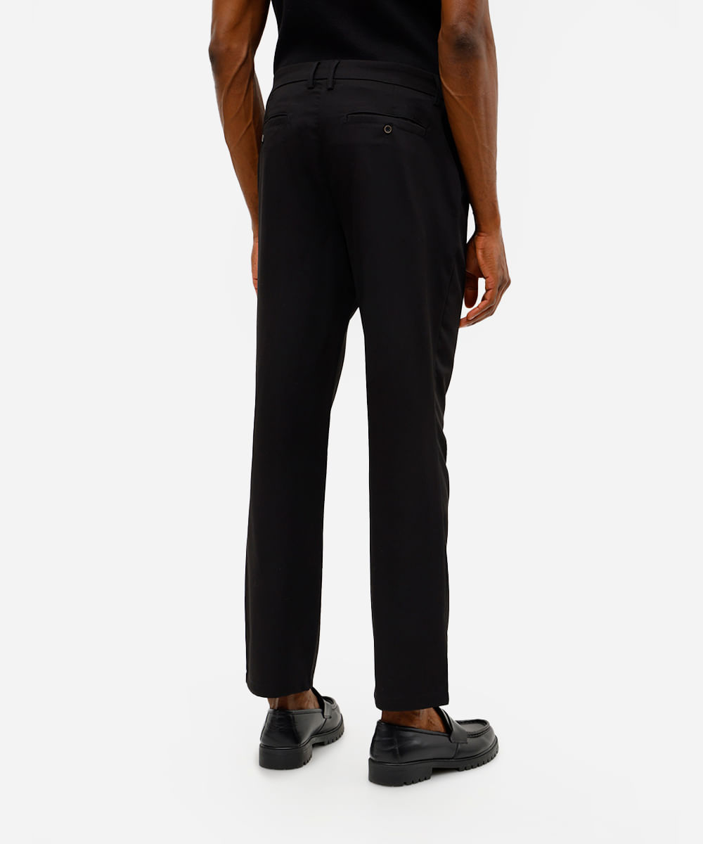 calça reta masculina de alfaiataria preta