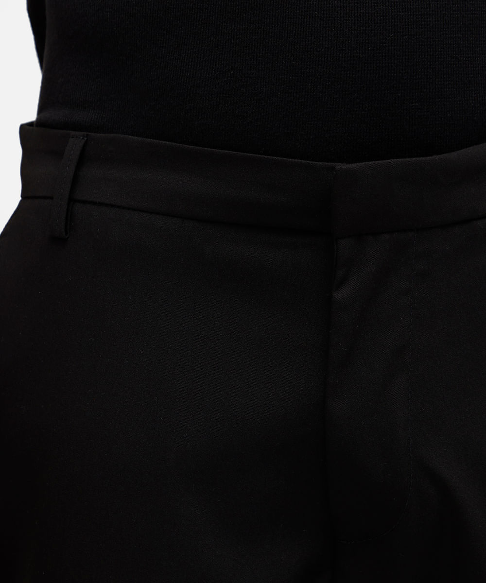 calça reta masculina de alfaiataria preta