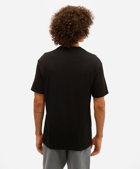 camiseta masculina manga curta sunset preta