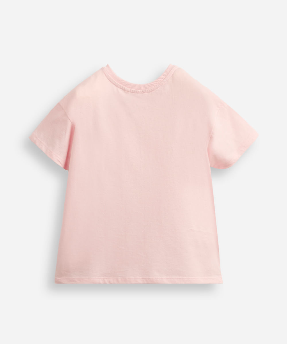 camiseta infantil de algodão hello kitty rosa