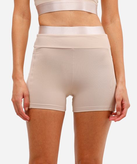 bermuda feminina esportiva ace com bolsos bege