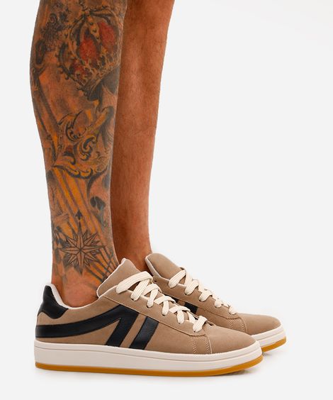 tênis casual com recortes ace cinza