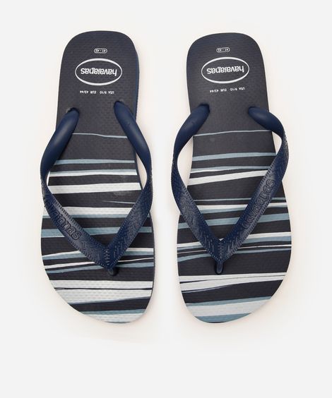 chinelo havaianas top listrado azul