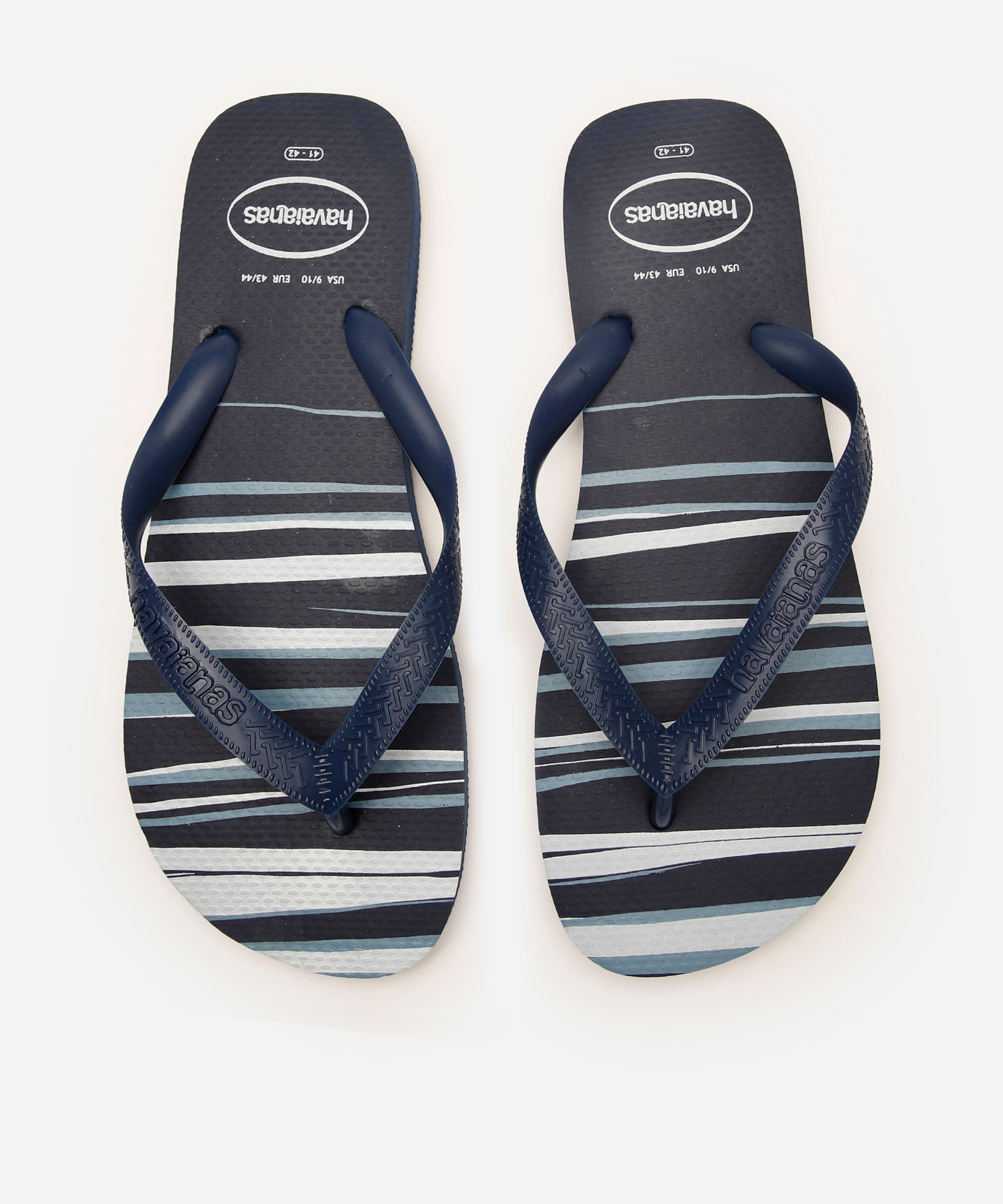 chinelo havaianas top listrado azul