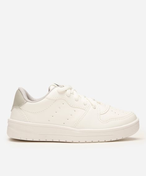 tênis infantil casual com recortes branco