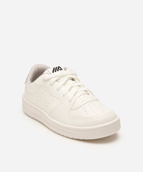 tênis infantil casual com recortes branco