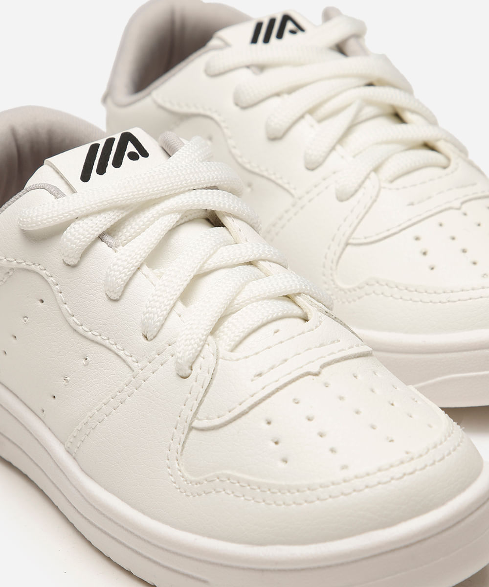 tênis infantil casual com recortes ace branco