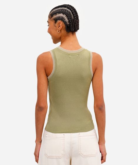 regata feminina de tricot verde