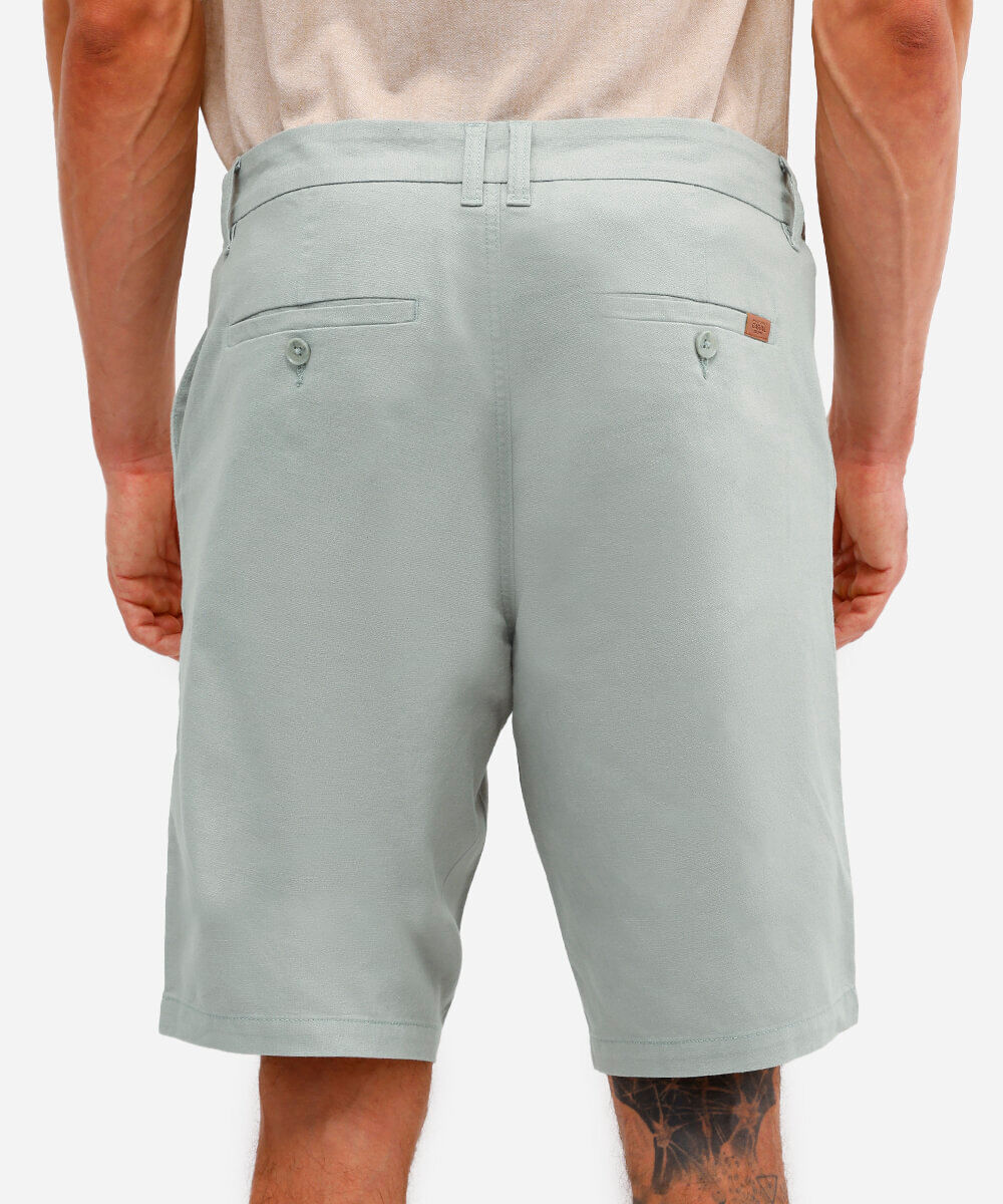 bermuda reta com linho verde