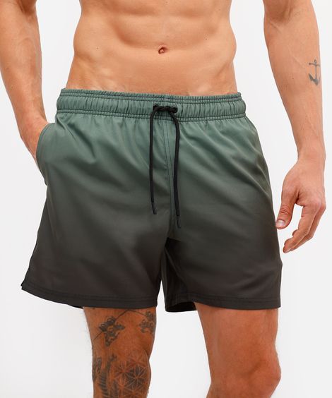 short masculino cós elástico degradê verde