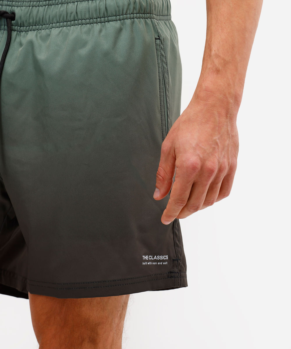 short masculino cós elástico degradê verde
