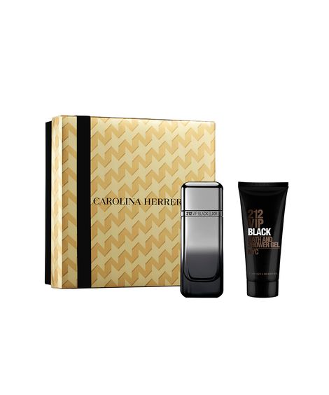 kit masculino carolina herrera 212 vip black elixir edp e gel de banho 100ml