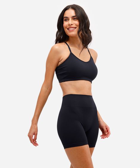 bermuda feminina sem costura preta