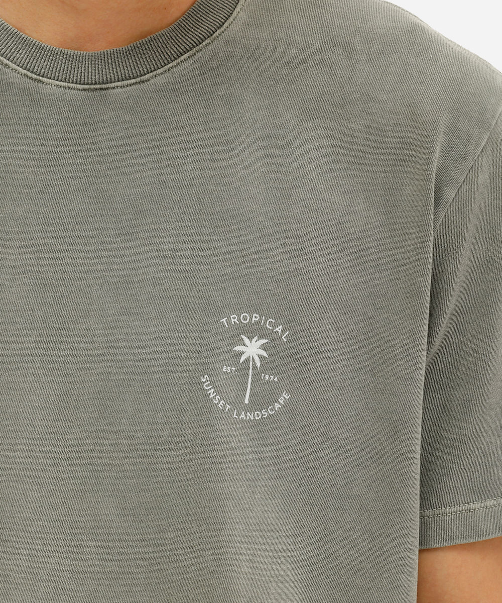 camiseta masculina de algodão tropical estonada verde