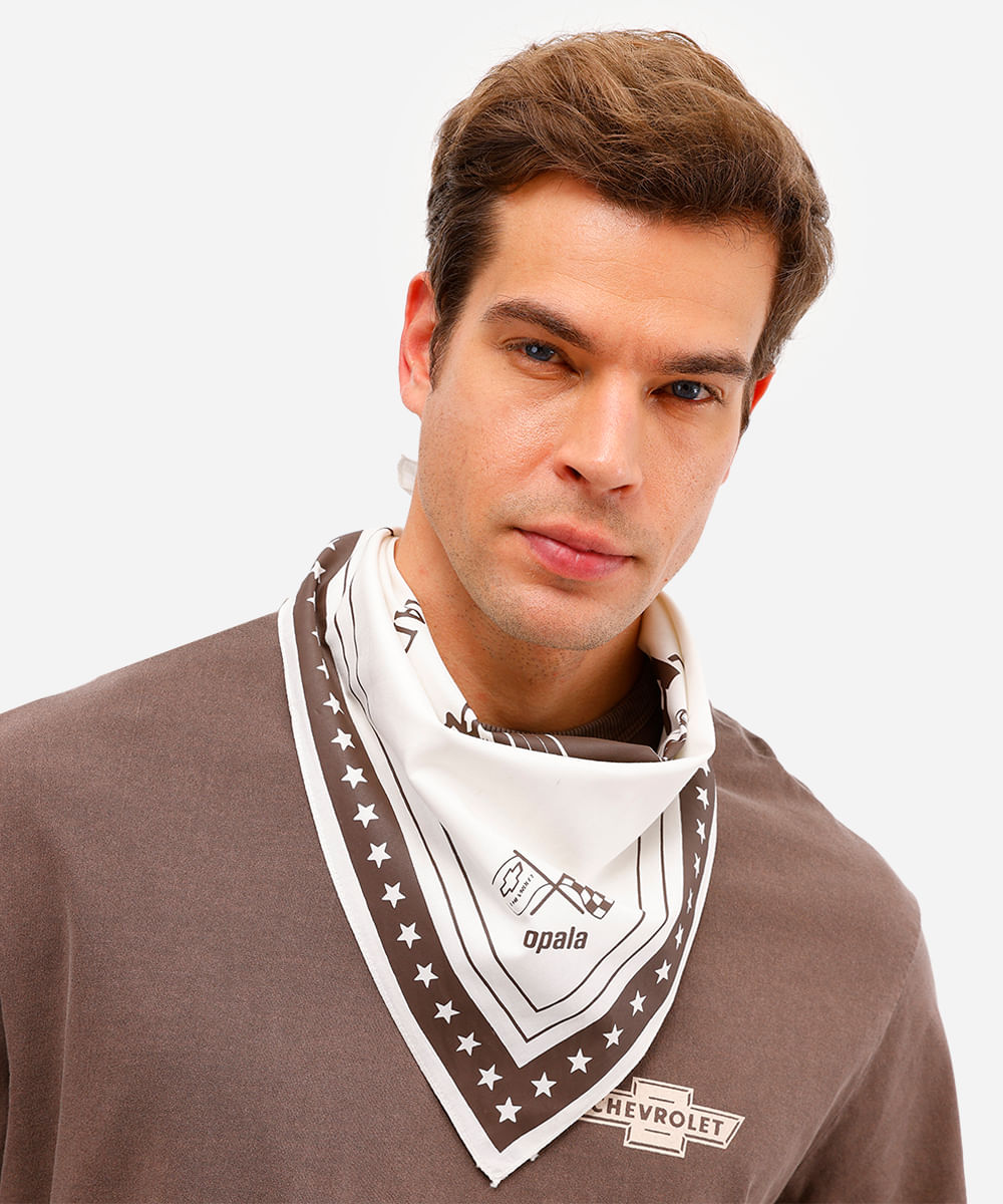 lenço de algodão chevrolet opala off white